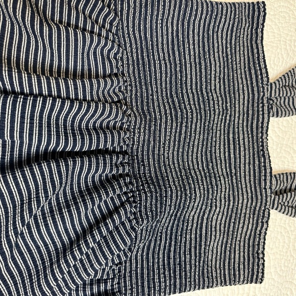 Madewell Black and White Smocked Peplum Tank Top - Picture 10 of 11